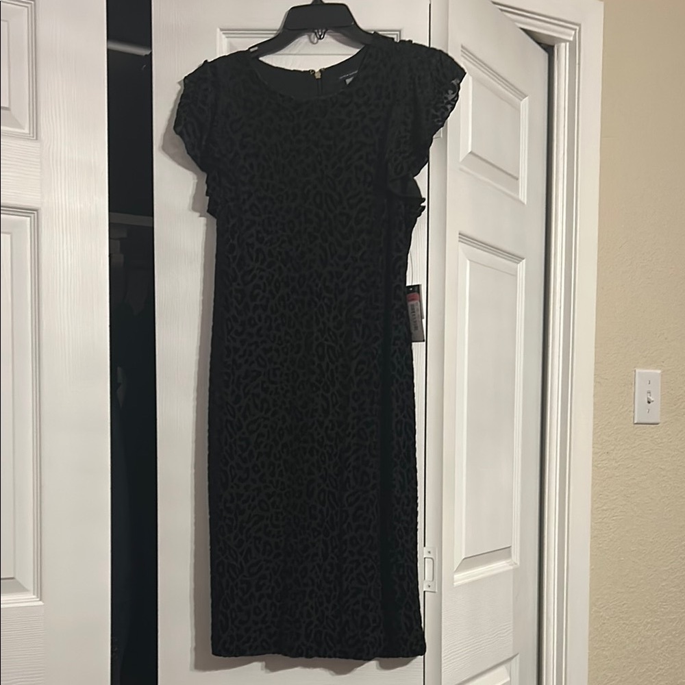 Tommy Hilfiger Black Velvet Midi Dress